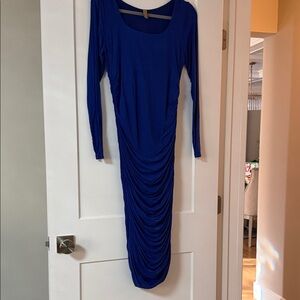 Chic Long Sleeve Blue Dress with built in shareware and bra